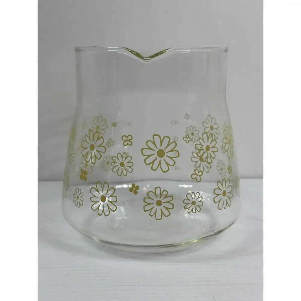 Vintage Sunbeam 1970s Glass Coffee 10‎ Cup Replacement Pot Flowers Hippie BOHO